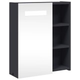 Cumpara ieftin Dulap cu oglinda de baie cu lumina LED, gri, 45x13x52 cm