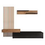 Comoda TV Litende Lux cu Riflaj, Diverse culori, 250x42x200 cm, 42x250 cm
