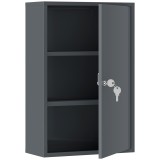 kleankin Dulap pentru medicamente cu 3 niveluri din metal, cu 2 chei și montare pe perete, 40 x 18 x 60 cm, gri | Aosom Romania