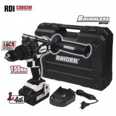 Bormasina acumulator brushless 20V, 2 viteze, 1 baterie 4Ah, 155Nm, cutie