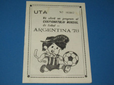 Brosura fotbal - Cupa Mondiala ARGENTINA 1978 foto