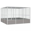 VidaXL Colivie pentru păsări gri 302,5x324,5x211,5 cm oțel galvanizat