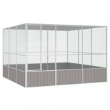 Colivie pentru pasari gri 302,5x324,5x211,5 cm otel galvanizat GartenMobel Dekor, vidaXL