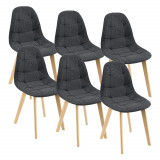 Scaune bucatarie Kopparberg S 3VE set 6 bucati fag negru [en.casa] HausGarden Leisure, [en.casa]