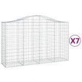 Cumpara ieftin Cosuri gabion arcuite 7 buc, 200x50x120/140 cm, fier galvanizat