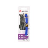 Zgarda pentru pisici, albastra, cu clopotel, 32cm