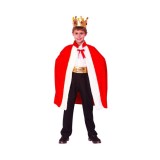 Costum carnaval Rege pentru copii 7 - 9 ani cu pelerina și coroană