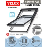 Fereastra mansarda VELUX GGU 0066, poliuretan, 3 sticle, maner sus
