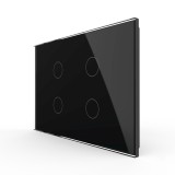 Cumpara ieftin Panou &icirc;ntrerupator touch cvadruplu Livolo din sticla neagra, standard italian