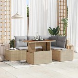 VidaXL Set de canapele pentru grădină 5 pcs Bej, Gri 100 x 55 x 73 cm