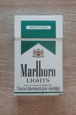 Pachet cu tigari MARLBORO LIGHTS MENTHOL- anii 2000 Romania