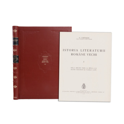N. Cartojan, Istoria literaturii rom&amp;acirc;ne vechi, 3 volume colligate, cu dedicație foto