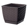 Ghiveci Patrat Maro Ratolla 19x19x15.9 cm, 3.8L, Prosperplast - Ghiveci Flori Interior/Exterior, Gradina, Terasa, Balcon