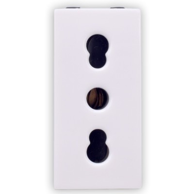 Priza schuko simpla Hoff, incastrata, modulara - 1, contact de protectie, 16A, alba foto
