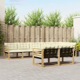 vidaXL Set de canapele de exterior cu pernă 8 pcs Alb și crem 3388792