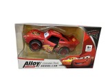 Macheta din metal rosie tip Cars Lightning McQueen cu roti mari