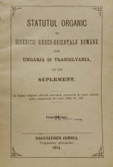 Statutul Bisericii Ortodoxe Rom&acirc;ne, Sibiu, 1914