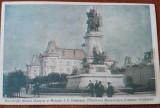 Carte postala, Bucureesti, Ministerul Domeniilor si monumentul I.C. Bratianu, 1917