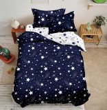 Lenjerie Pat Bumbac 4 Piese (200x155, 200x175, 55x75 cm). Negru, Alb, Rosu, Gri, Albastru, Verde. Clasy, Heinner, Vanora