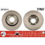 Set disc frana Mitsubishi Colt Czc 6 Convertible (Rg) 05.06-07.09, Colt 6 (Z3 A Z2 A) 10.02-12.12; Smart Forfour (454) 01.04-06.06, Fata, 281X25,8mm,