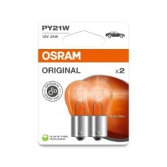 Set 2 Becuri 12V PY21W Amber Original Blister Osram