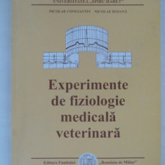 EXPERIMENTE DE FIZIOLOGIE MEDICALA VETERINARA - NICOLAE CONSTANTIN