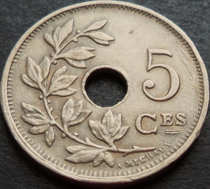 Moneda istorica 5 CENTIMES - BELGIA, anul 1928 * cod 3002 A