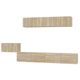 Cumpara ieftin Set dulap TV, 5 piese, stejar sonoma, lemn prelucrat