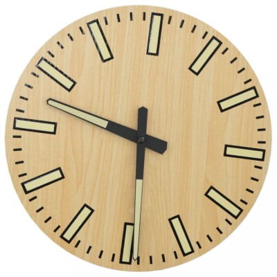 Ceas de perete cu scale luminoase si indicatori, galben, &amp;Oslash;30 cm foto