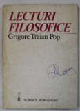 LECTURI FILOSOFICE de GRIGORE TRAIAN POP , 1980 , PREZINTA PETE SI HALOURI DE APA *