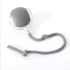 Jucarie interactiva electrica pentru caini si pisici PAPLIX - Minge cu autodeplasare, model dungat s