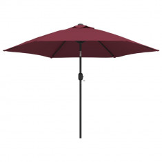 Umbrela soare exterior, LED-uri stalp otel, rosu bordo, 300 cm GartenMobel Dekor