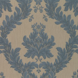 Tapet clasic, baroc, albastru, nisipiu, vinil, dormitor, 95104, Limonta