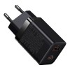 Incarcator Retea Baseus 30W USB-A + Type-C PD QC3.0 Negru Incarcare Rapida Universal