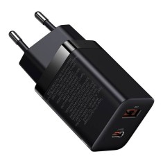 Incarcator Baseus USB-A + Type-C, PD QC3.0, 30W, CCSUPP-E02, Negru