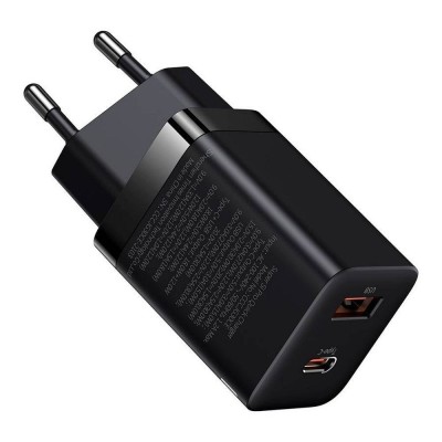 Incarcator Baseus USB-A + Type-C, PD QC3.0, 30W, CCSUPP-E02, Negru foto
