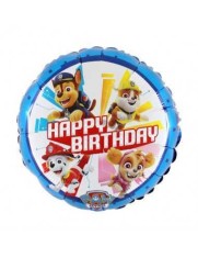 Balon Folie Metalizata Patrula Catelusilor, PAW PATROL HAPPY BIRTHDAY 45x45 cm foto