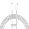 CABLU alimentare si date Baseus Dynamic, Fast Charging Data Cable pt. smartphone, USB Type-C la Lightning Iphone PD 20W, braided, 2m, alb &quot;CALD000102&quot;