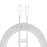 CABLU alimentare si date Baseus Dynamic, Fast Charging Data Cable pt. smartphone, USB Type-C la Lightning Iphone PD 20W, braided, 2m, alb &quot;CALD000102&quot;