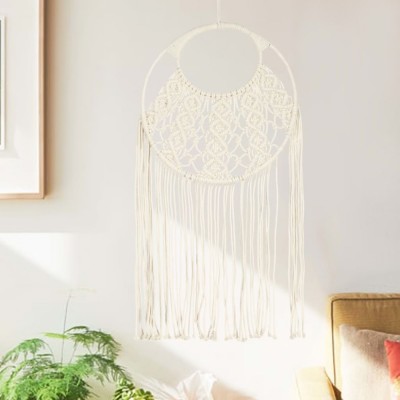 Cuier de perete din macrame, 40x80, bumbac foto