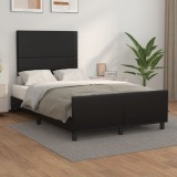 VidaXL Cadru de pat fără saltea Negru piele artificială