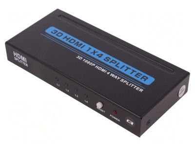 Splitter HDMI 1.3 Negru Intrare DC și HDMI Soclu foto
