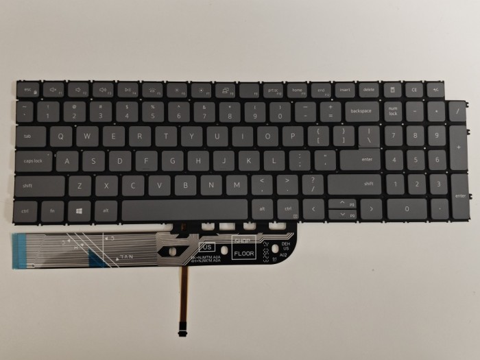 Tastatura Laptop, Dell, Latitude 3520, P108F, P108F001, P108F002, iluminata, gri deschis, layout US