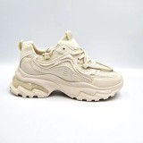 Cumpara ieftin Sneakers dama cu platforma cu insertii de plasa, Bej - 40
