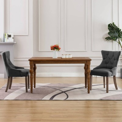 vidaXL Scaune de bucătărie, 2 buc., gri, textil 287944 foto