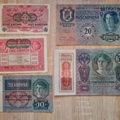 Lot 1 krone, 2 kronen, 10 kronen, 20 kronen, 50 kronen