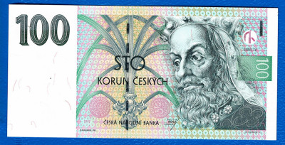 (6) BANCNOTA CEHIA - 100 KORUN 1997, PORTRET KAREL IV, STARE AUNC/UNC foto