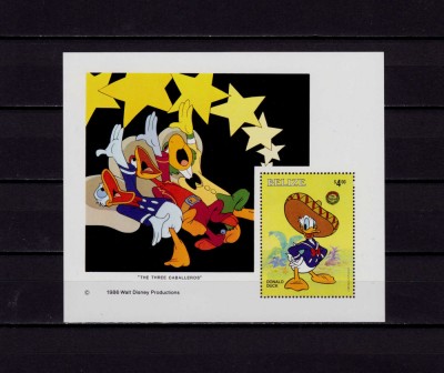 ✅Belize 1986 &amp;quot;Disney- Craciun 1986 Donald Duck &amp;quot;, $4 , colita 88 ,MNH foto