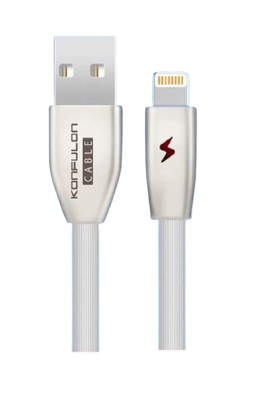 Cablu incarcare telefon USB Lightning 3.0A 1m Konfulon S54 alb foto