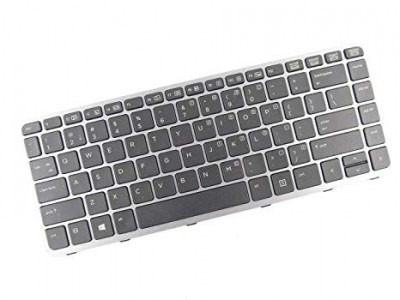 Tastatura laptop noua HP Elitebook Folio 1040 G1 Silver Frame Black US foto